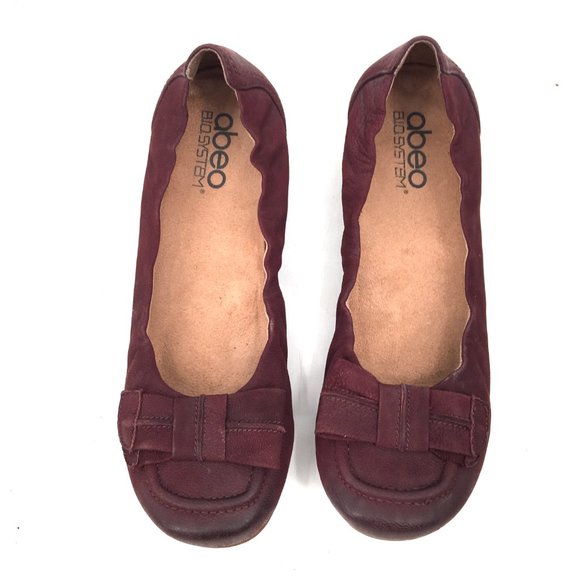 Abeo B.I.O. System tatum Round toe slip on ballet flat shoes purple bow accent 8 - Picture 10 of 11